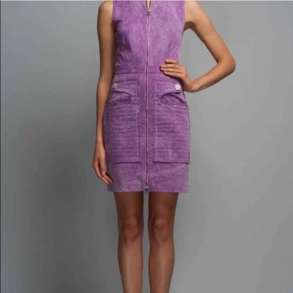 $485. Kelly Wearstler Purple Mineral wash  Gena mini 👗“Vintage” Dress size 08 - Picture 2 of 14